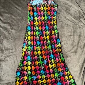 BruceGlen Women's Printed Silk Slip Dress, Gradient Vibrant BruceGlen Strappy